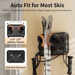 Black and Orange Ski Wall Mount